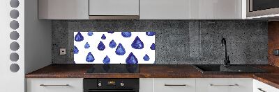 Kitchen splashback Blue drops