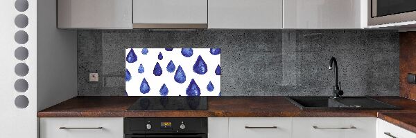 Kitchen splashback Blue drops