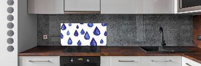 Kitchen splashback Blue drops