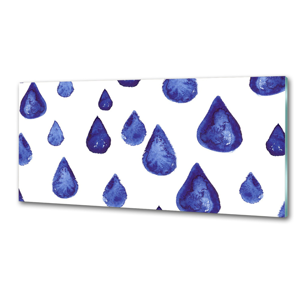 Kitchen splashback Blue drops