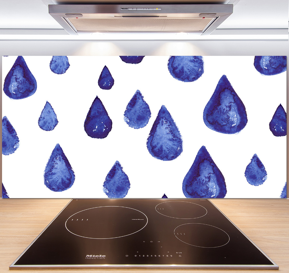 Kitchen splashback Blue drops