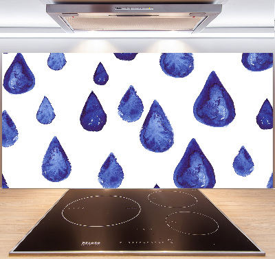 Kitchen splashback Blue drops