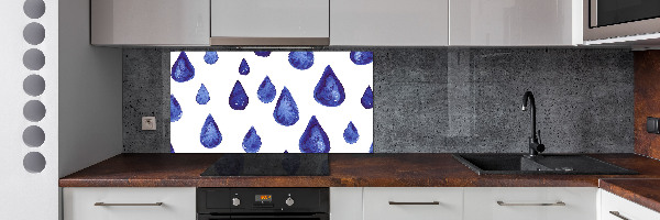 Kitchen splashback Blue drops