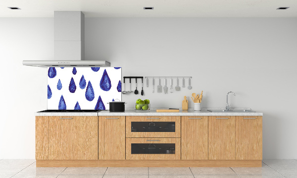 Kitchen splashback Blue drops