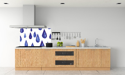 Kitchen splashback Blue drops