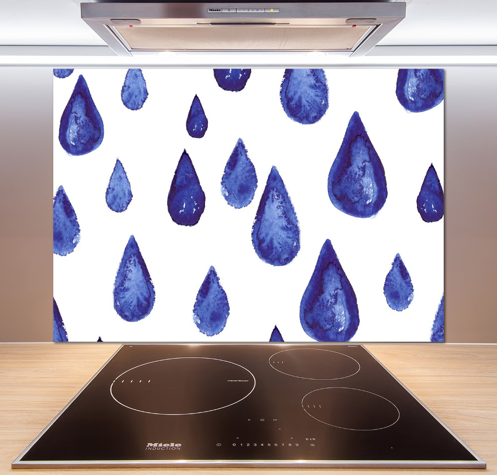 Kitchen splashback Blue drops