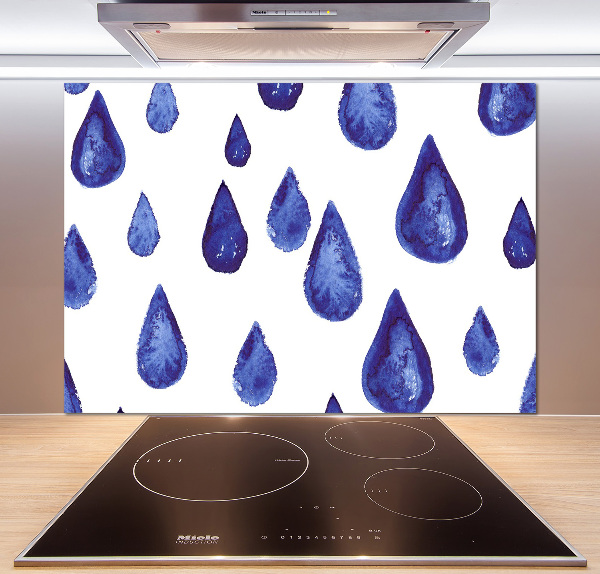 Kitchen splashback Blue drops