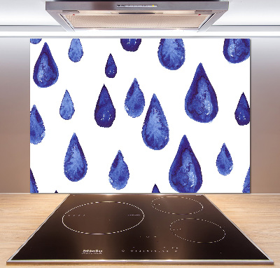 Kitchen splashback Blue drops