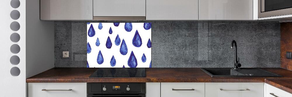 Kitchen splashback Blue drops