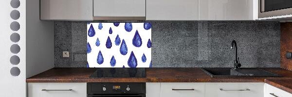 Kitchen splashback Blue drops