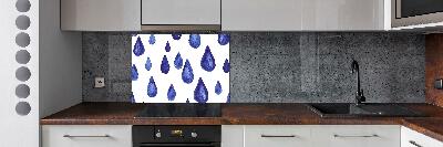 Kitchen splashback Blue drops