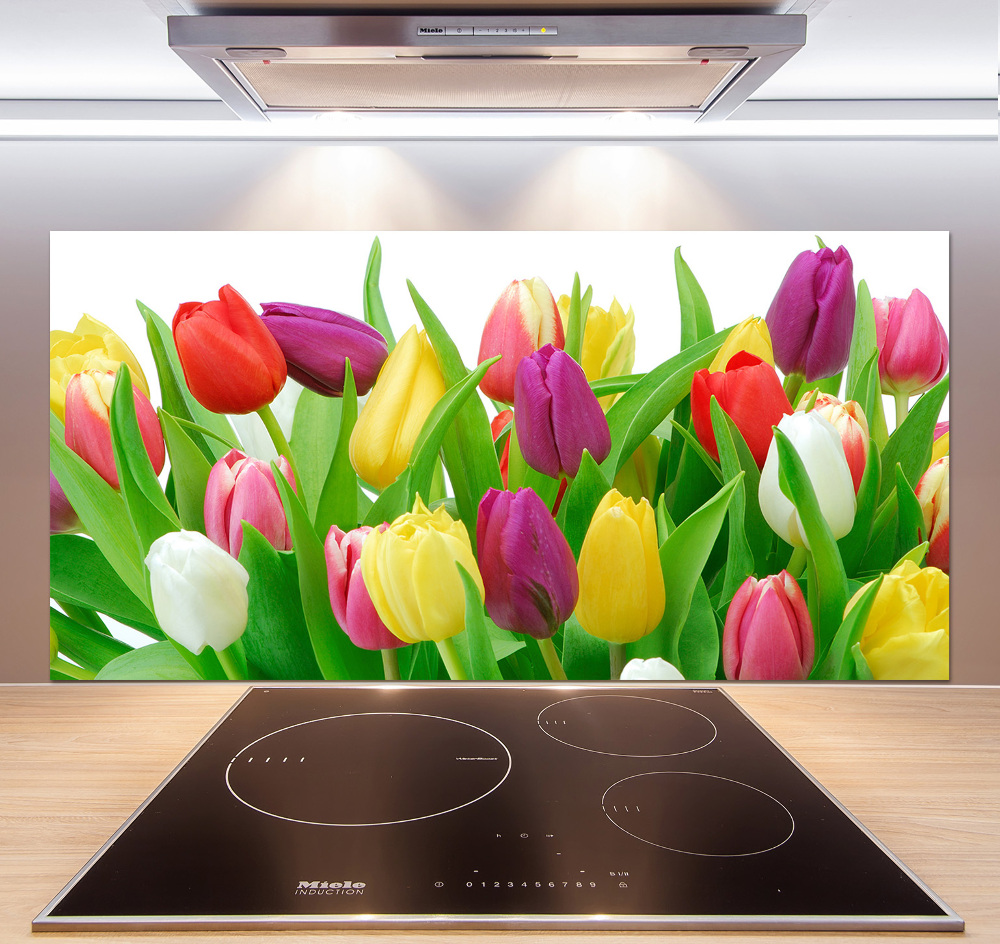 Cooker splashback Colorful tulips