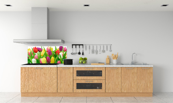 Cooker splashback Colorful tulips