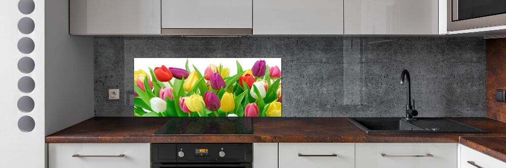 Cooker splashback Colorful tulips