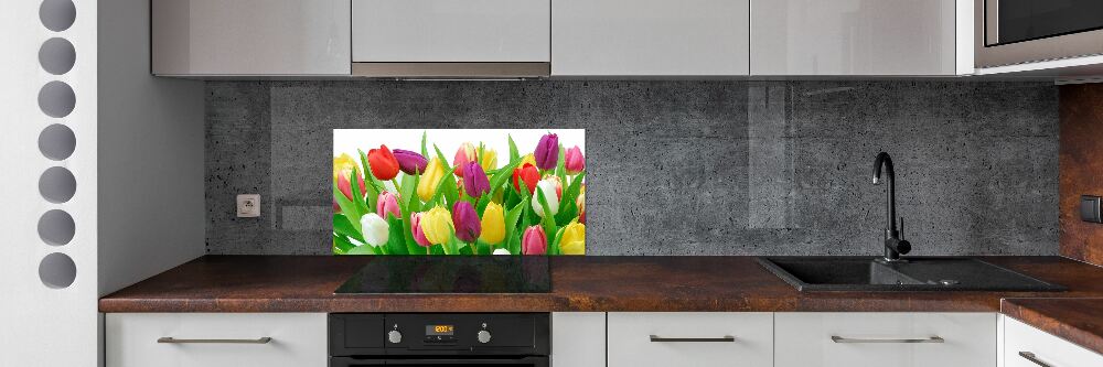 Cooker splashback Colorful tulips