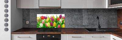 Cooker splashback Colorful tulips