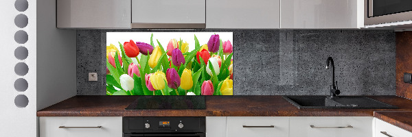 Cooker splashback Colorful tulips