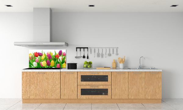 Cooker splashback Colorful tulips