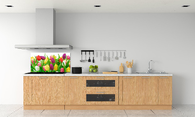 Cooker splashback Colorful tulips