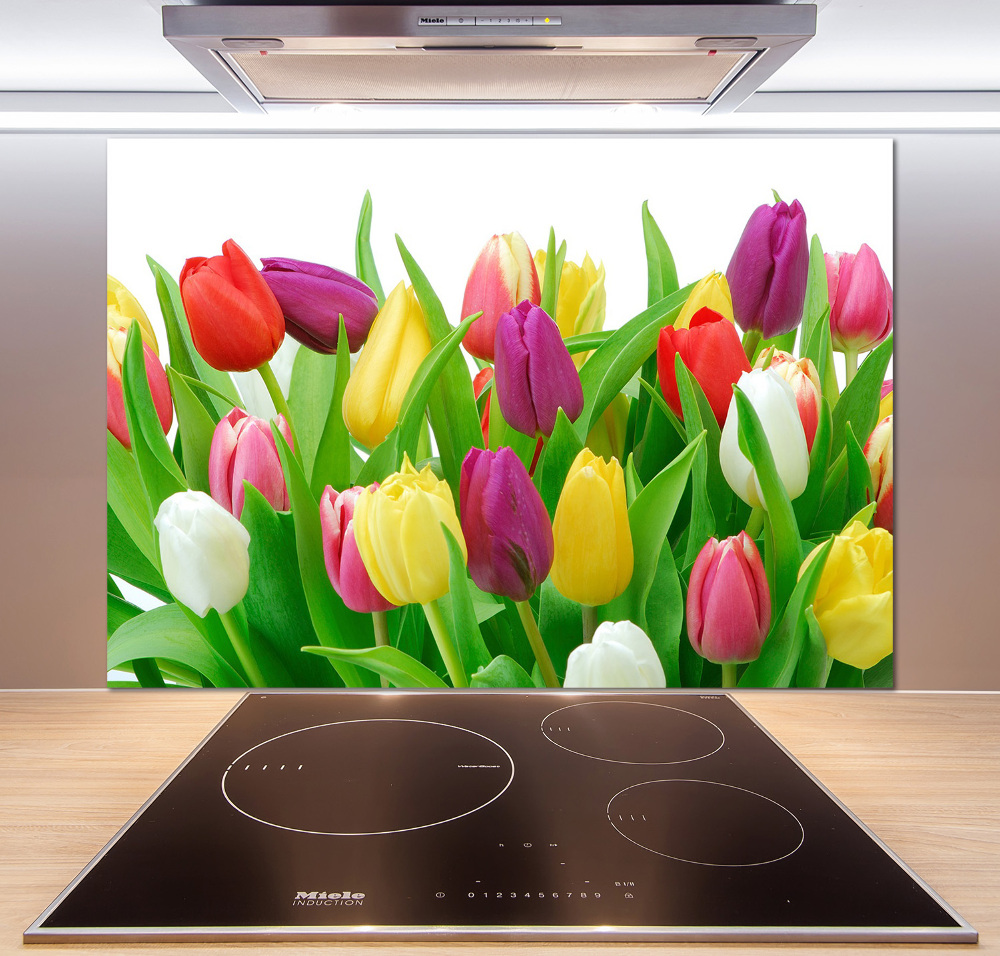 Cooker splashback Colorful tulips