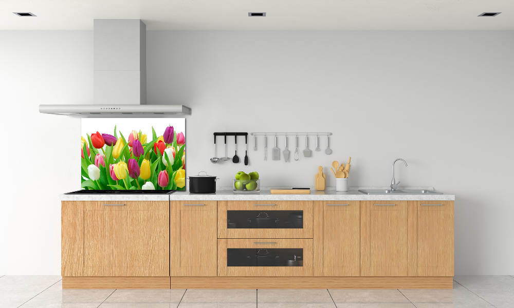 Cooker splashback Colorful tulips