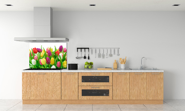 Cooker splashback Colorful tulips