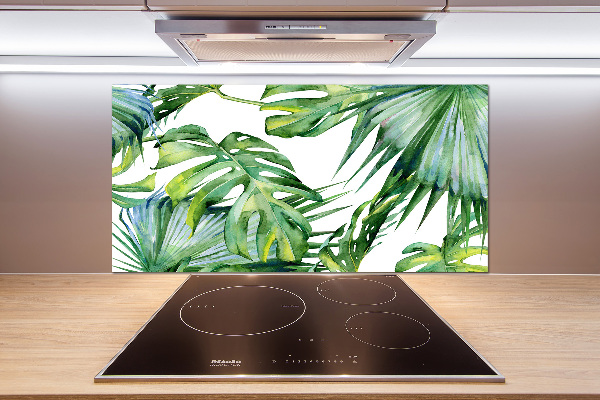 Cooker splashback Tropical leaves