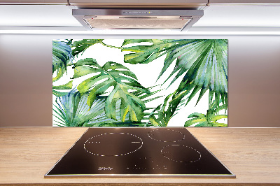 Cooker splashback Tropical leaves