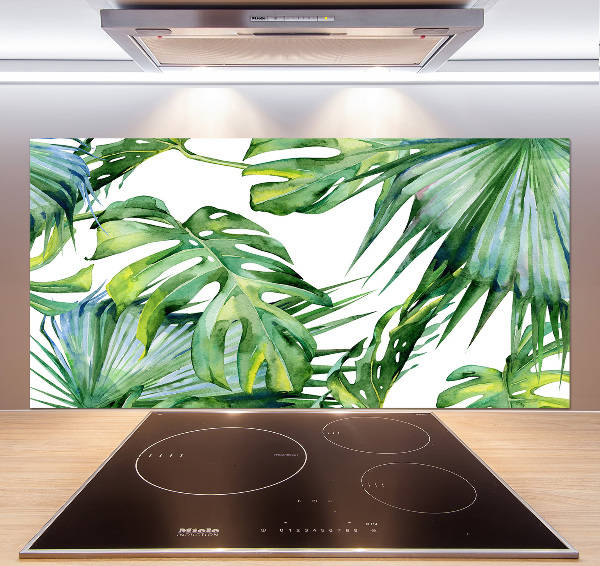 Cooker splashback Tropical leaves