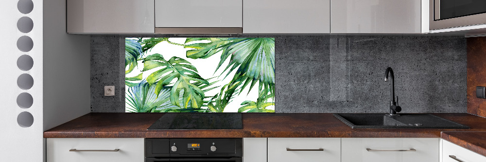 Cooker splashback Tropical leaves