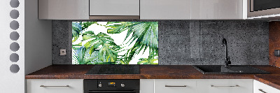 Cooker splashback Tropical leaves