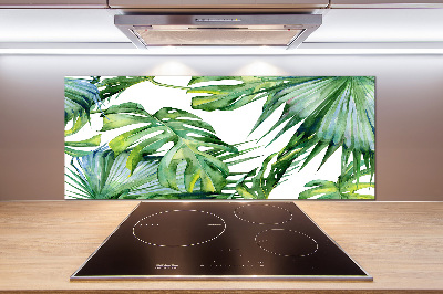 Cooker splashback Tropical leaves