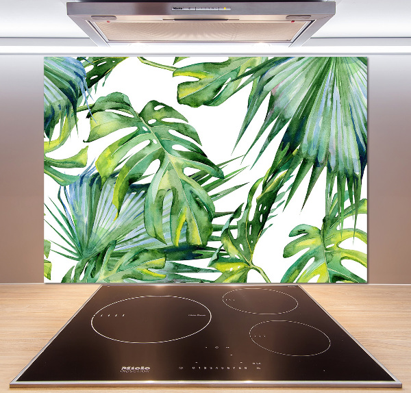 Cooker splashback Tropical leaves