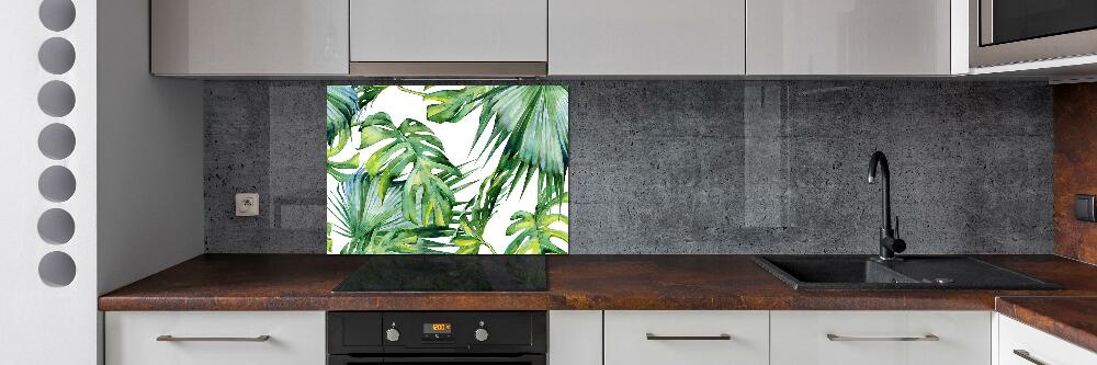 Cooker splashback Tropical leaves