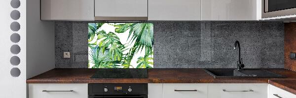 Cooker splashback Tropical leaves