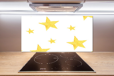 Kitchen splashback Yellow stars