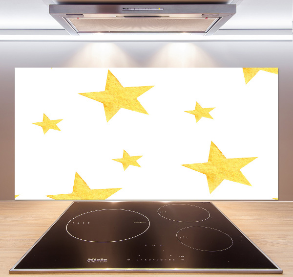 Kitchen splashback Yellow stars