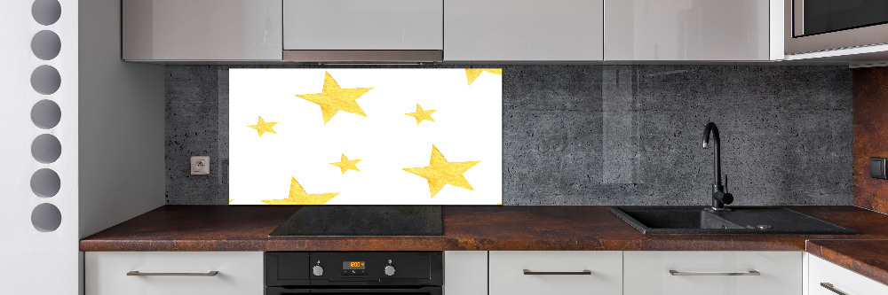 Kitchen splashback Yellow stars