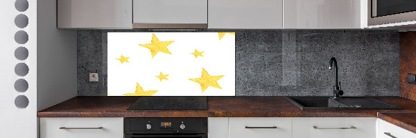 Kitchen splashback Yellow stars