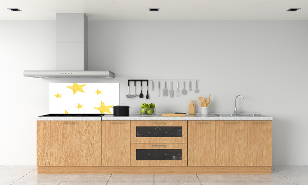 Kitchen splashback Yellow stars