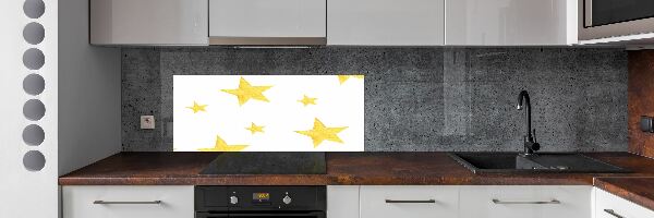 Kitchen splashback Yellow stars