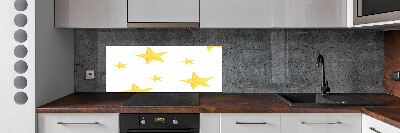 Kitchen splashback Yellow stars