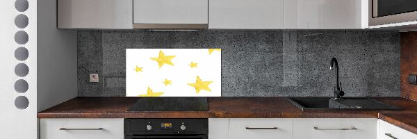 Kitchen splashback Yellow stars