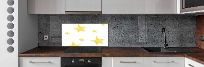 Kitchen splashback Yellow stars