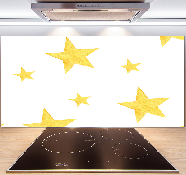 Kitchen splashback Yellow stars