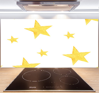 Kitchen splashback Yellow stars