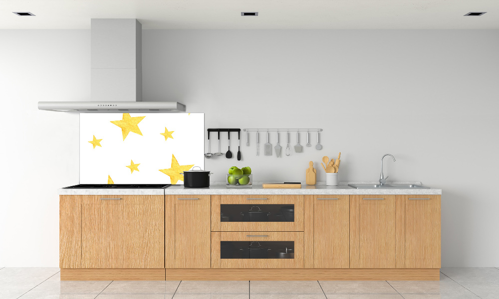 Kitchen splashback Yellow stars