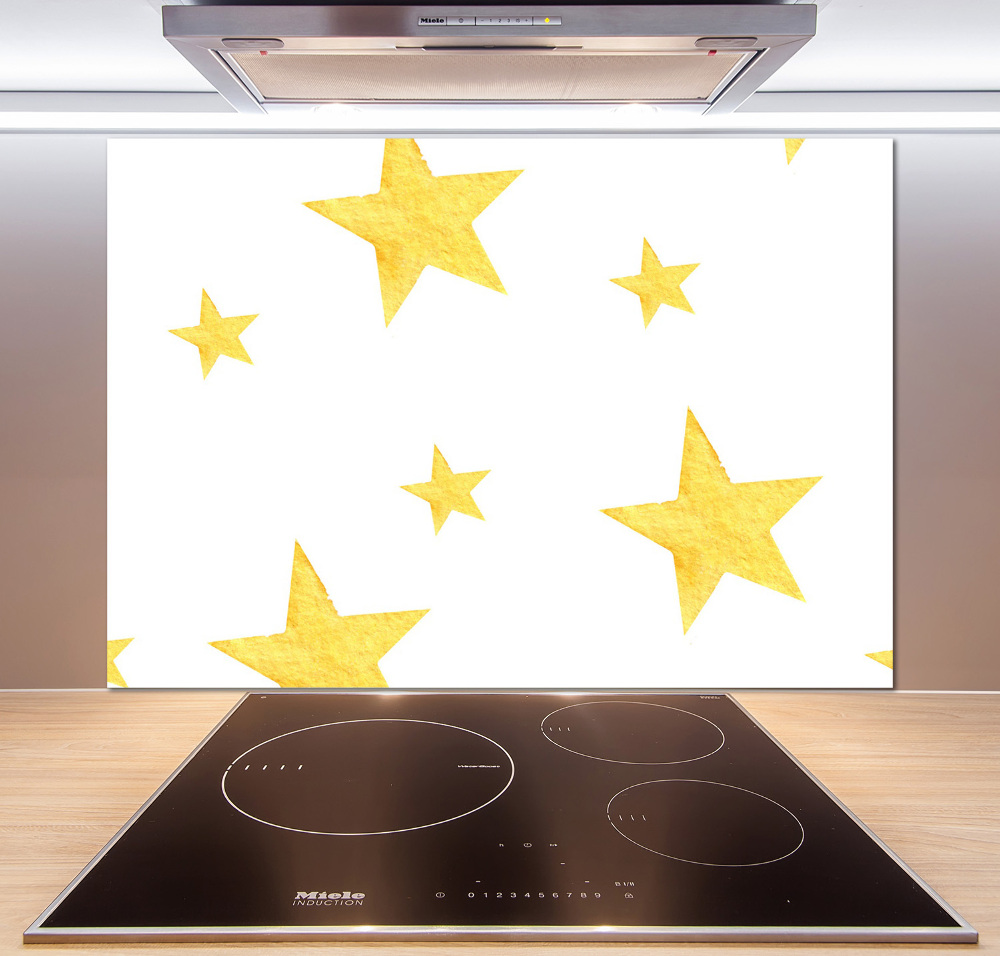 Kitchen splashback Yellow stars