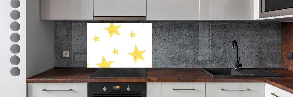 Kitchen splashback Yellow stars