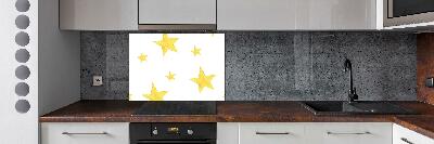 Kitchen splashback Yellow stars